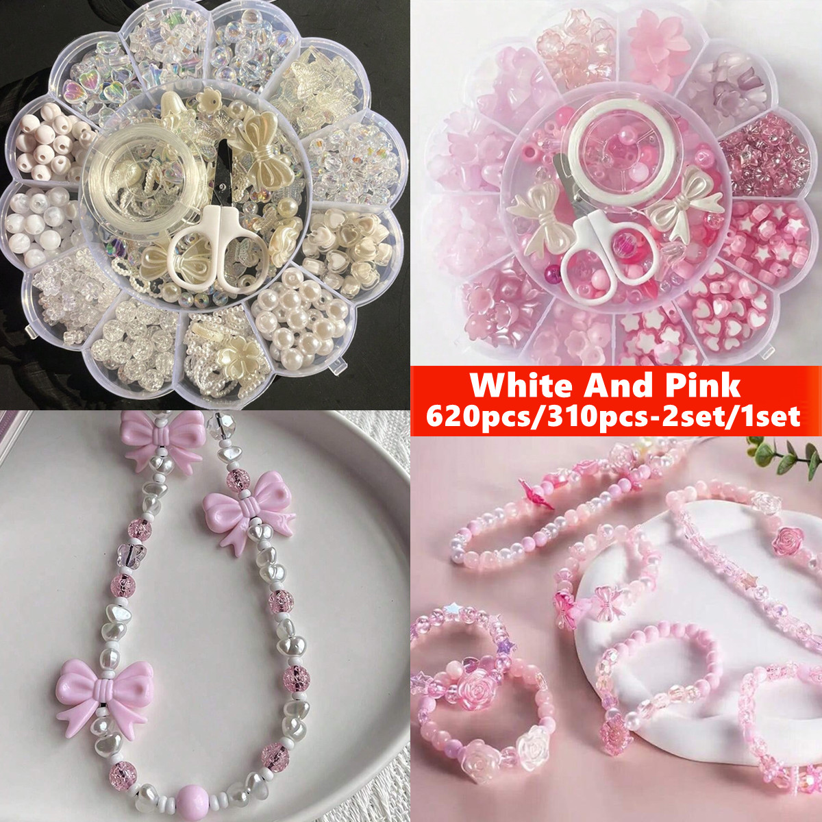 Jewelry Making Thread - 2Set/1Set 13 Grids Acrylic Flower Boxed