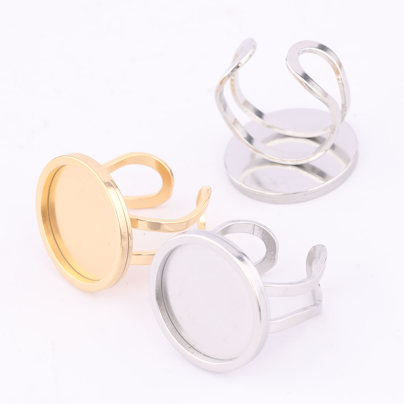 Jewelry Making Tutorials - 5pcs 18mm Round Cabochon Ring Bezel