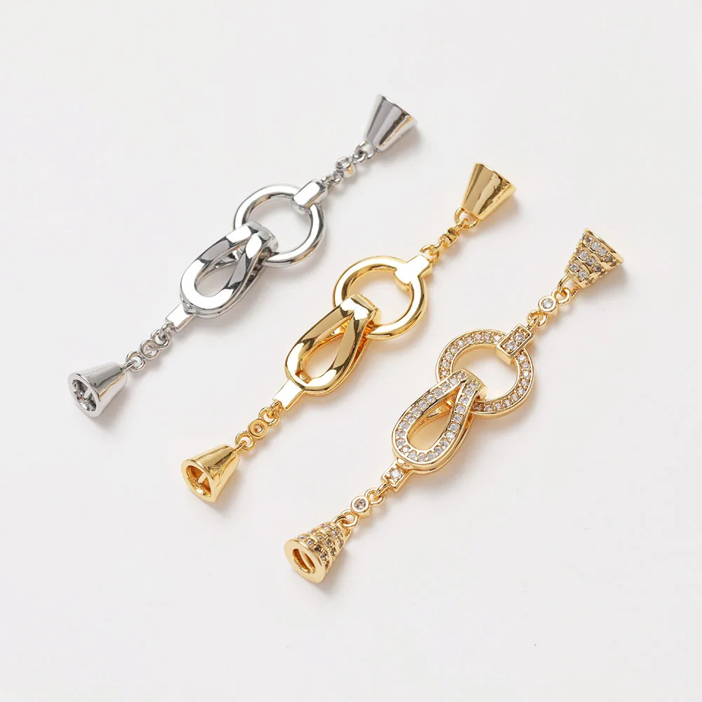 1PCS Cz Pave Necklace Connecto - Jewelry Making Hand Tools 评论和价格