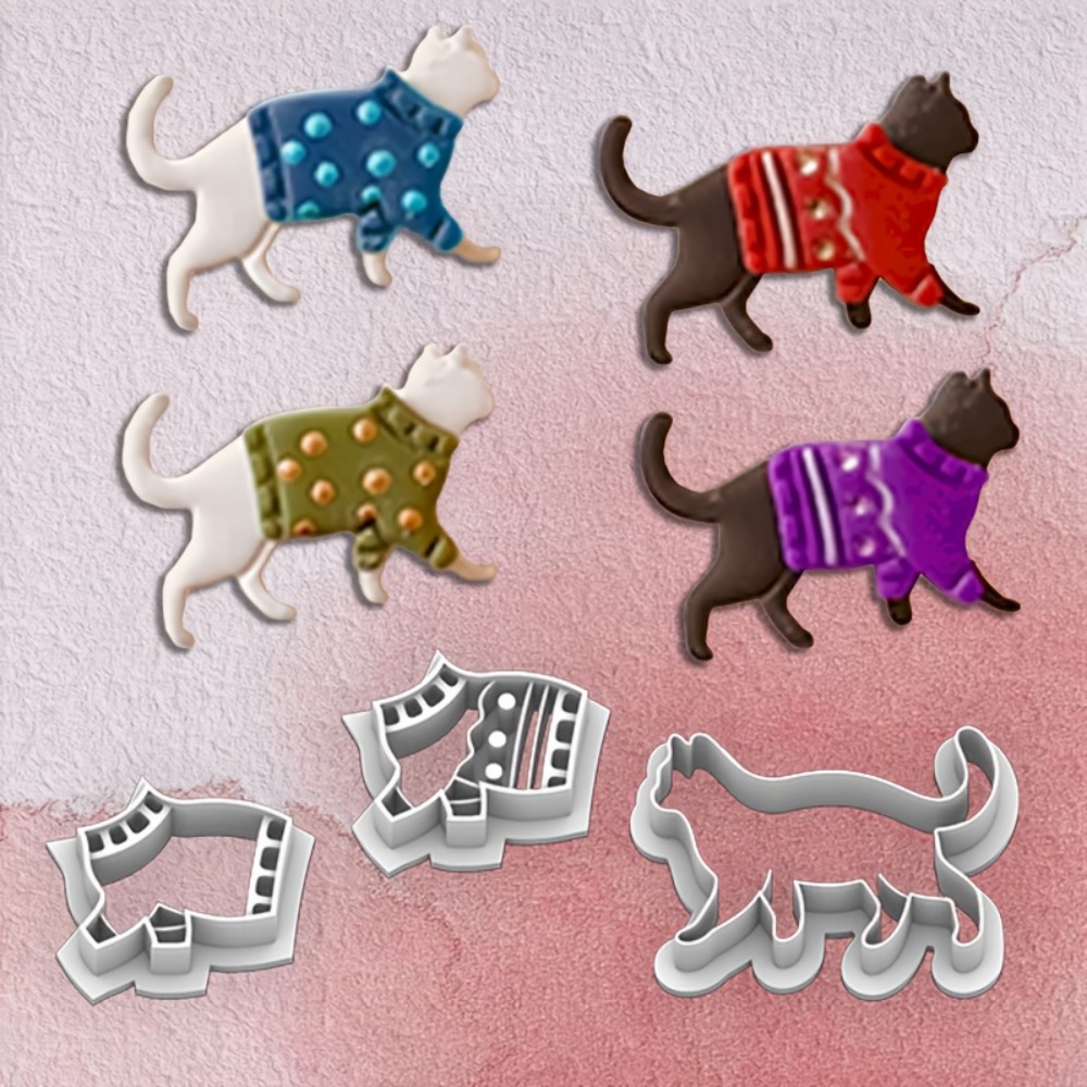 3Pcs Christmas Sweater Cat Pol - Jewelry Making Hand Tools 评论和价格