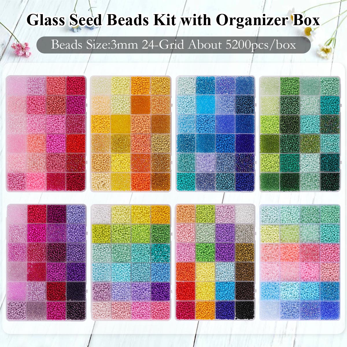 5200pcs 3mm Glass Seed Beads K - Jewelry Making Tutorials 评论和价格