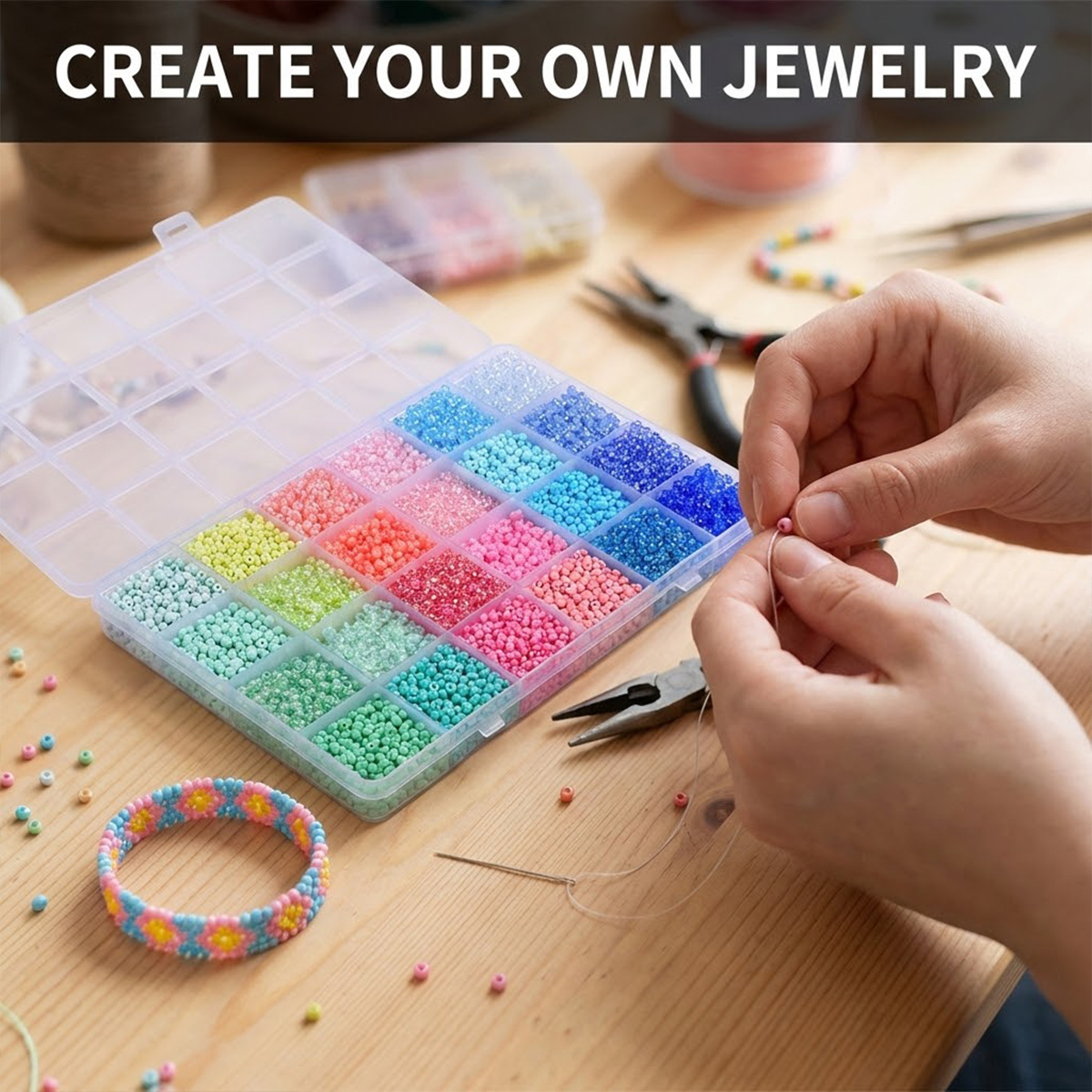 5200pcs 3mm Glass Seed Beads K - Jewelry Making Tutorials 评论和价格
