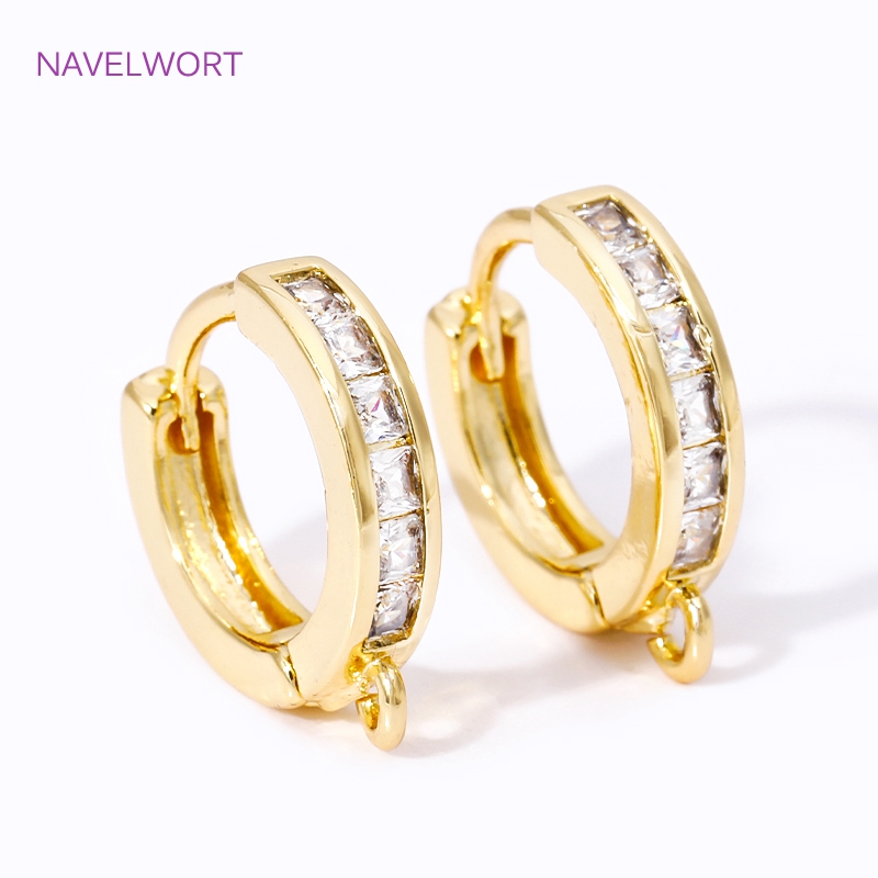 18K Gold Plated Inlaid Zircon  - Jewelry Making Items 评论和价格