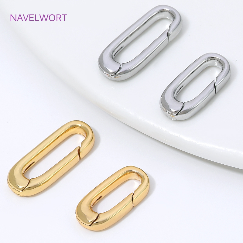 1/2/4Pcs 18K Gold Plated Oval  - Jewelry Making Items 评论和价格