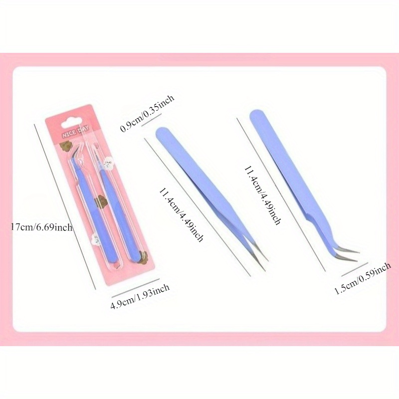 6pcs Tweezers Set - Angle and  - Jewelry Making Hand Tools 评论和价格