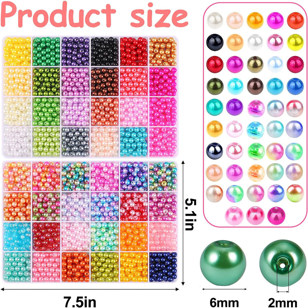 2400PCS 48 Compartments Pearl  - Jewelry Making Tutorials 评论和价格
